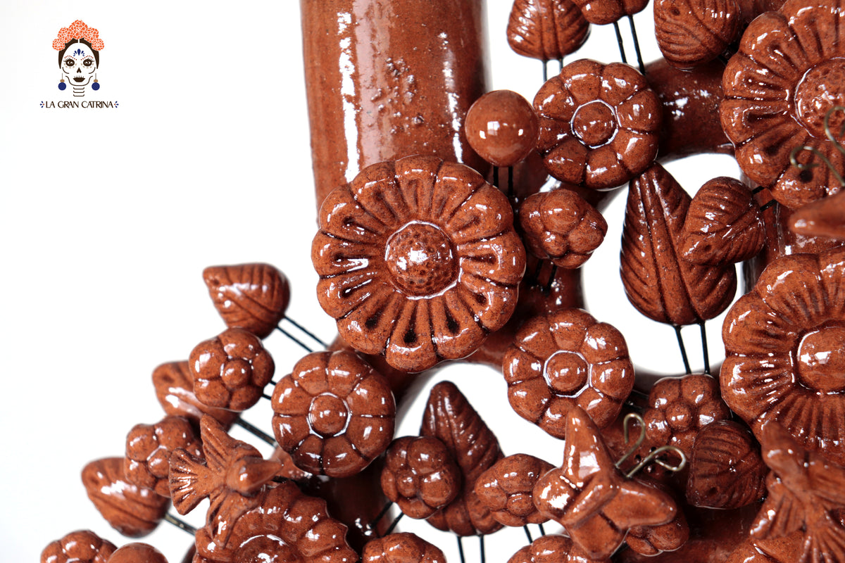 Árbol de la Vida Marrón – Barro Vidriado - 42 cm. 16.5 in.