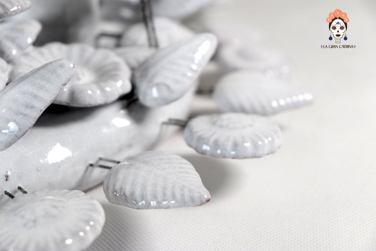 Corona de Adviento Blanca - 35 cm. 13.7 in.