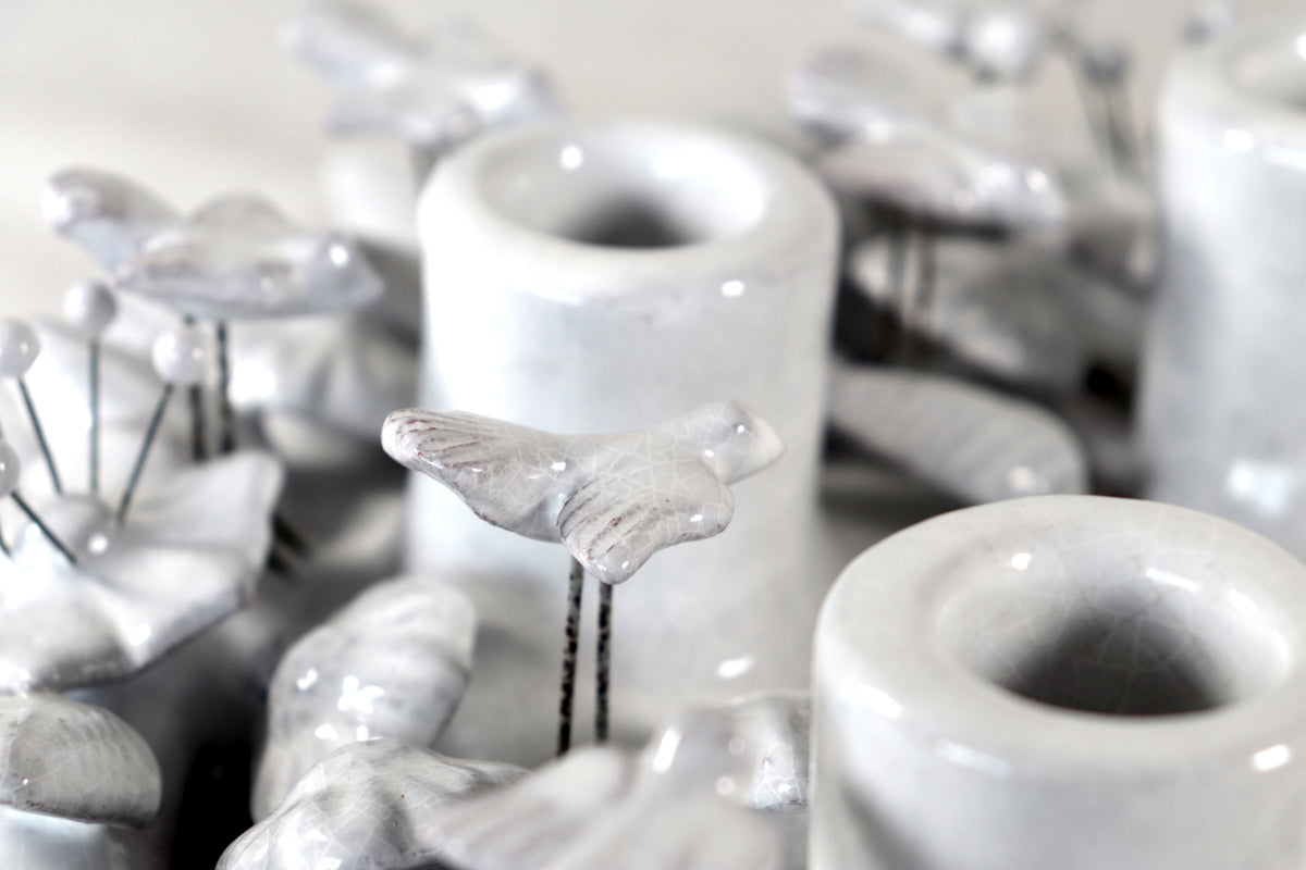 Corona de Adviento Blanca - 35 cm. 13.7 in.