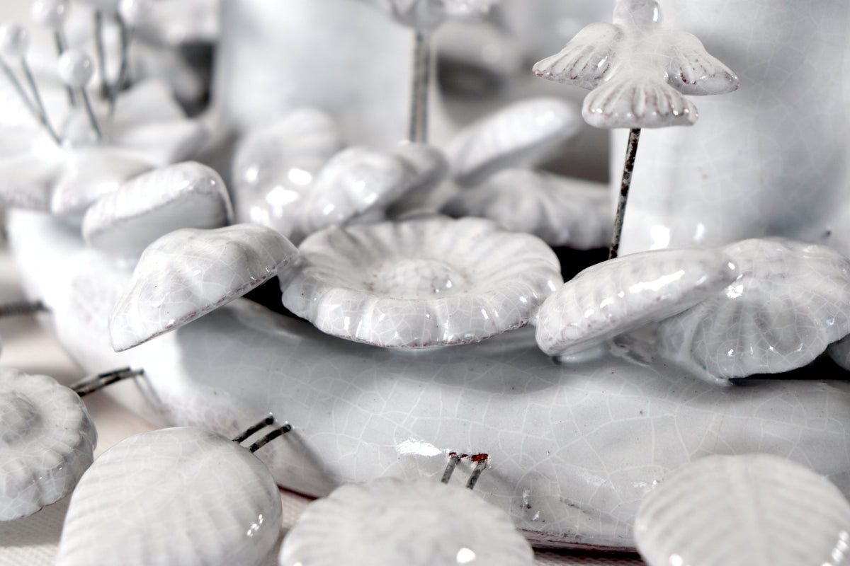 Corona de Adviento Blanca - 35 cm. 13.7 in.