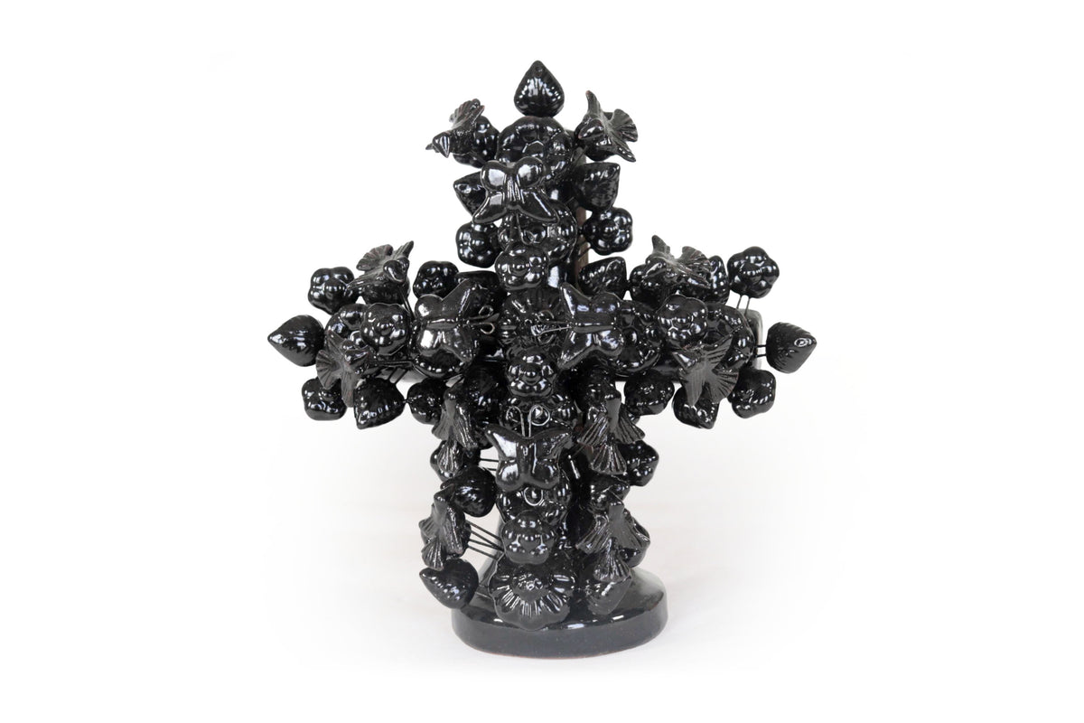 Cruz negra vidriada de 22 cm. - 8.6 in.