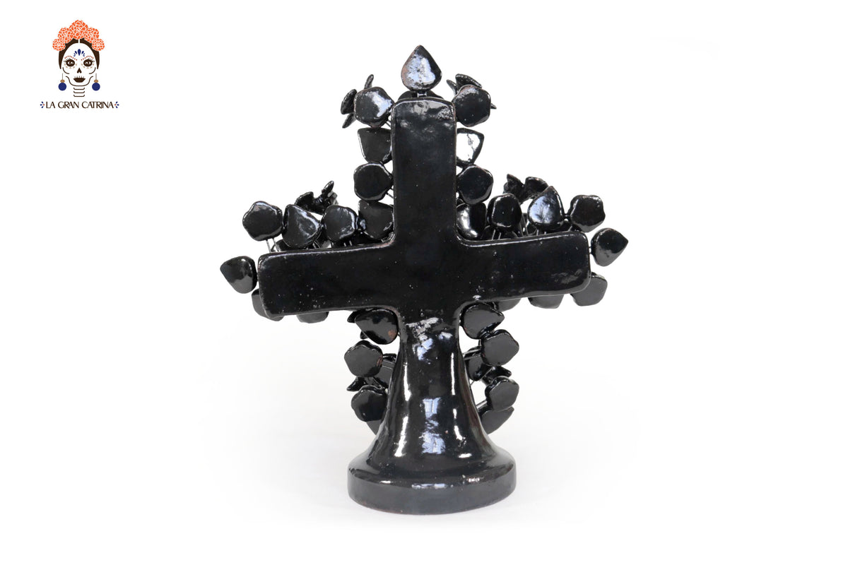 Cruz negra vidriada de 22 cm. - 8.6 in.