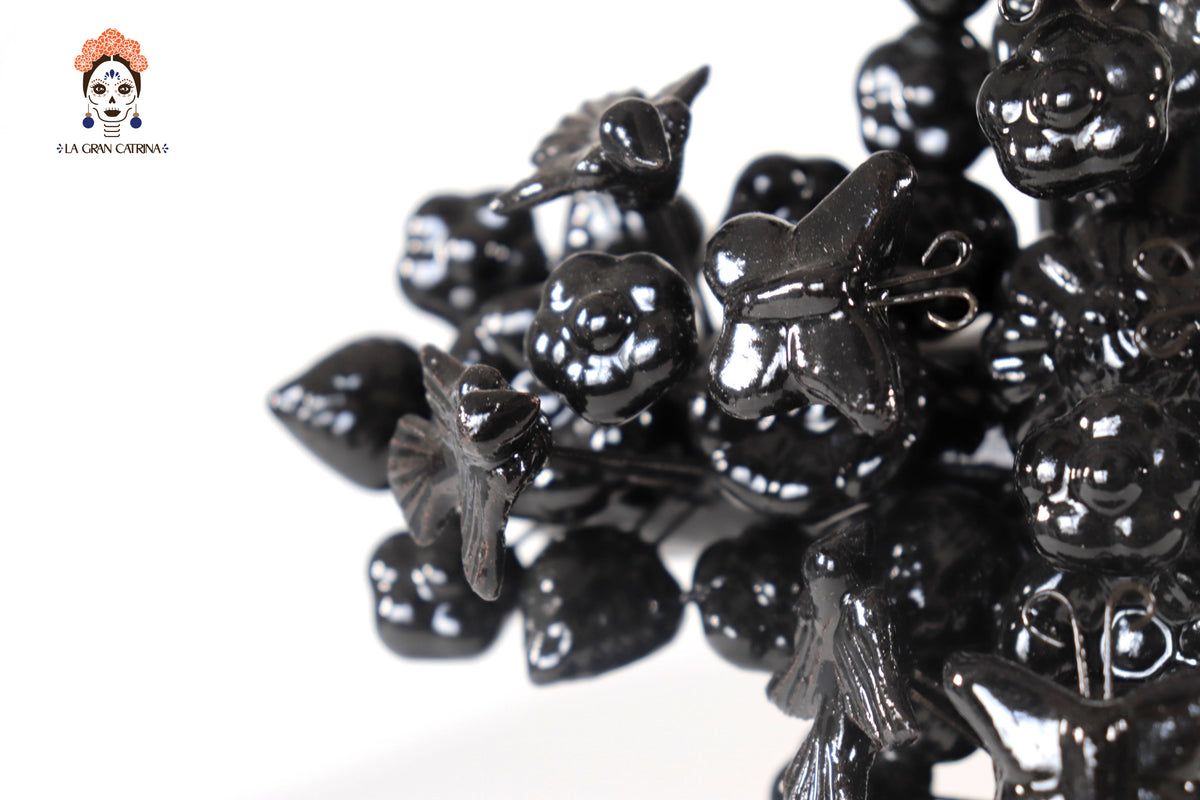 Cruz negra vidriada de 22 cm. - 8.6 in.