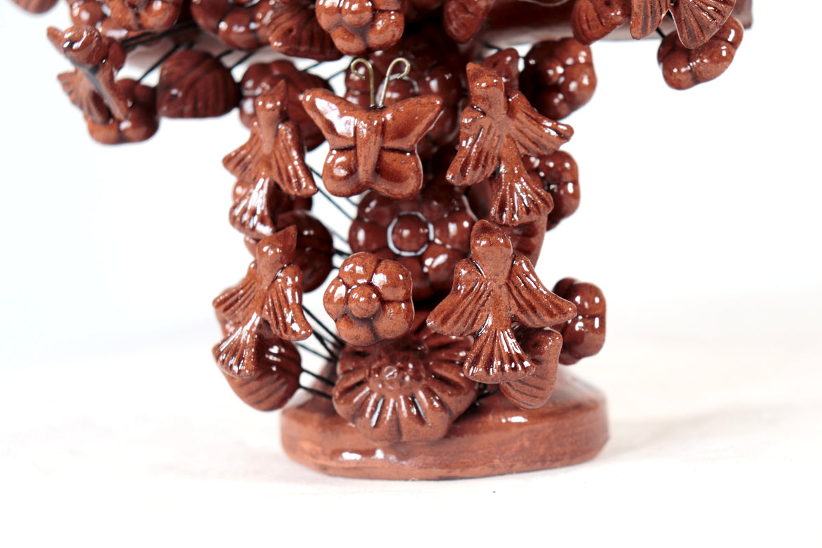 Cruz cafe vidriada de 22 cm. - 8.6 in.