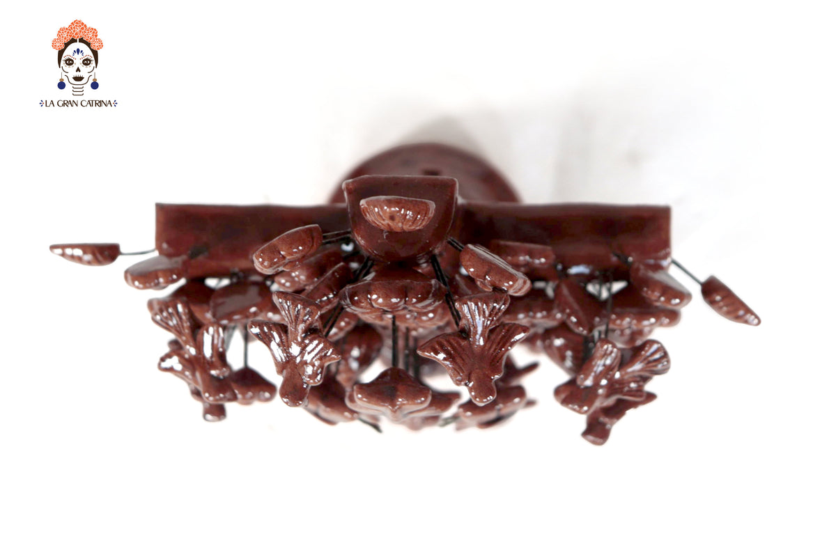 Cruz cafe vidriada de 22 cm. - 8.6 in.