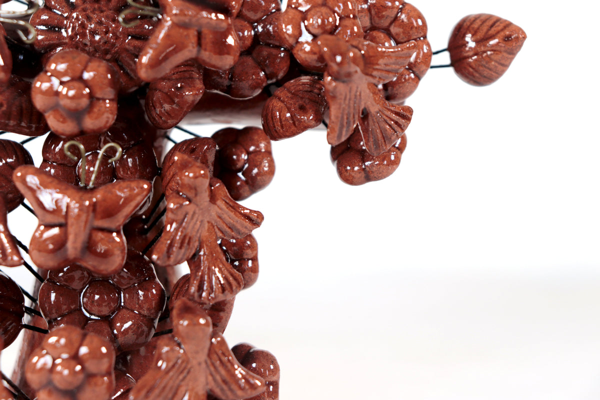 Cruz cafe vidriada de 22 cm. - 8.6 in.