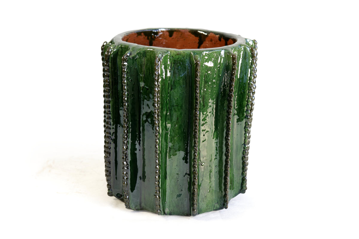 Cactus pequeño de barro vidriado 22 cm. 8.6 in. - Maceta