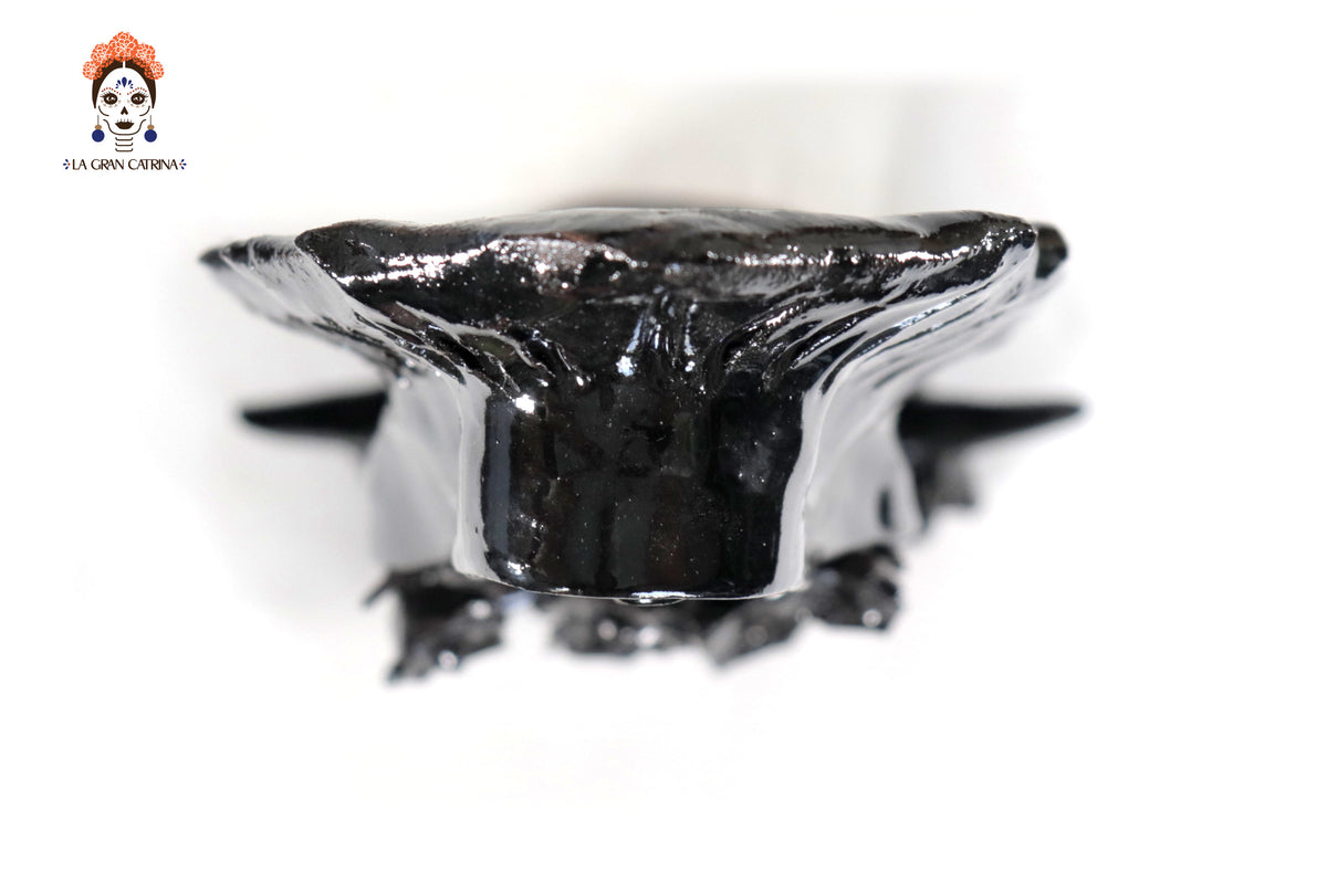 Virgen de Guadalupe - Barro Vidriado color negro - 30 Cm. 11.8 in.