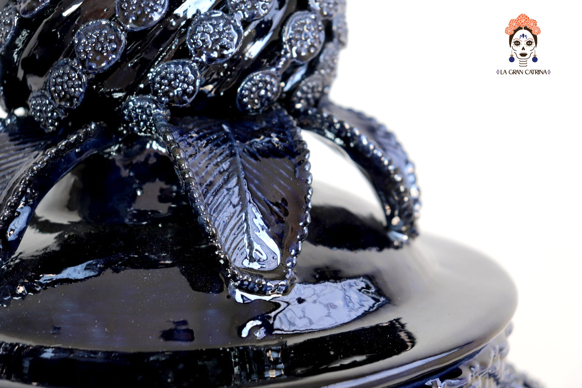 Jarrón azul de Botones en Espiral - 48 cm. 18.8 in. Artesanía
