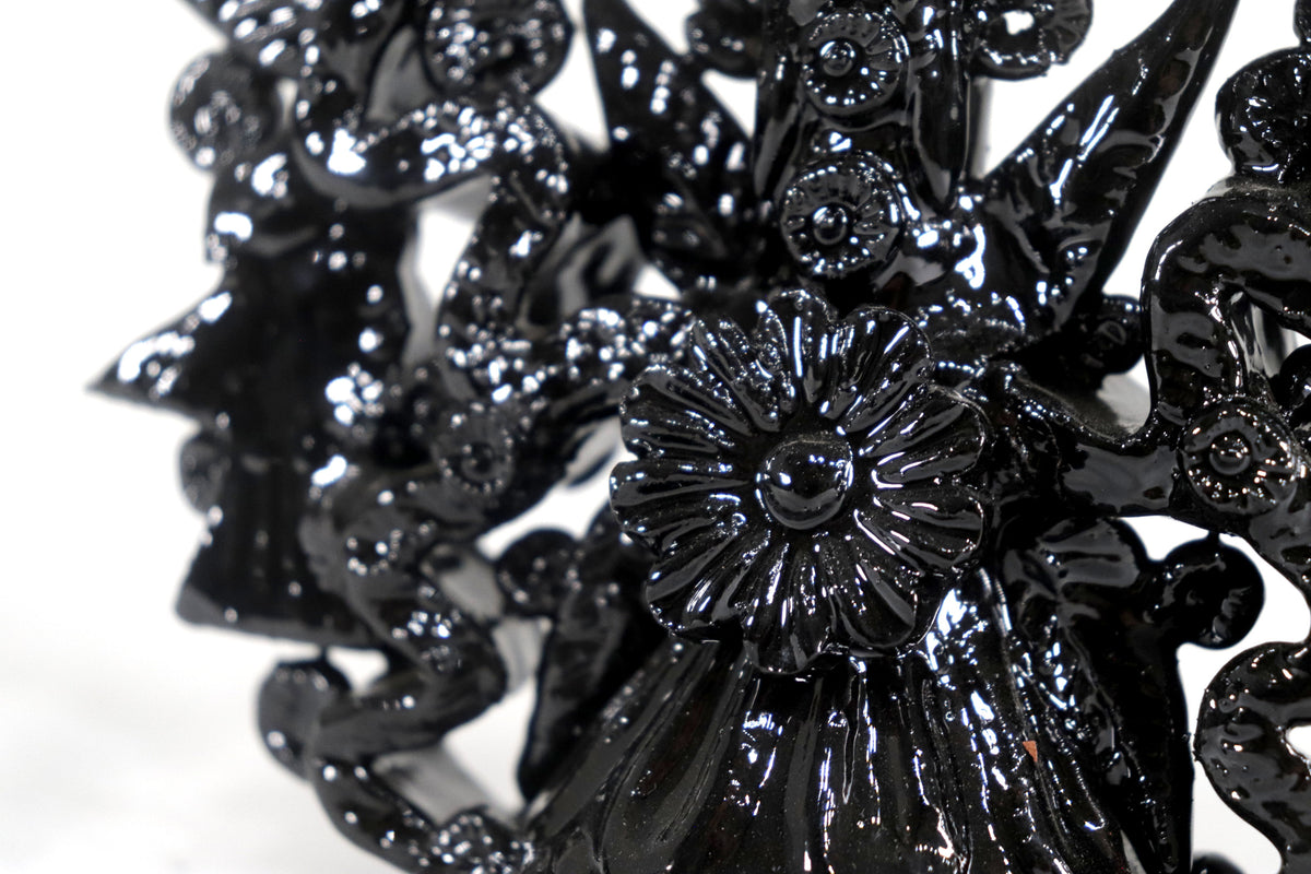 Candelero negro de 7 velas - 25 cm. 10 in.
