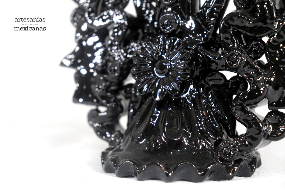 Candelero negro de 7 velas - 25 cm. 10 in.
