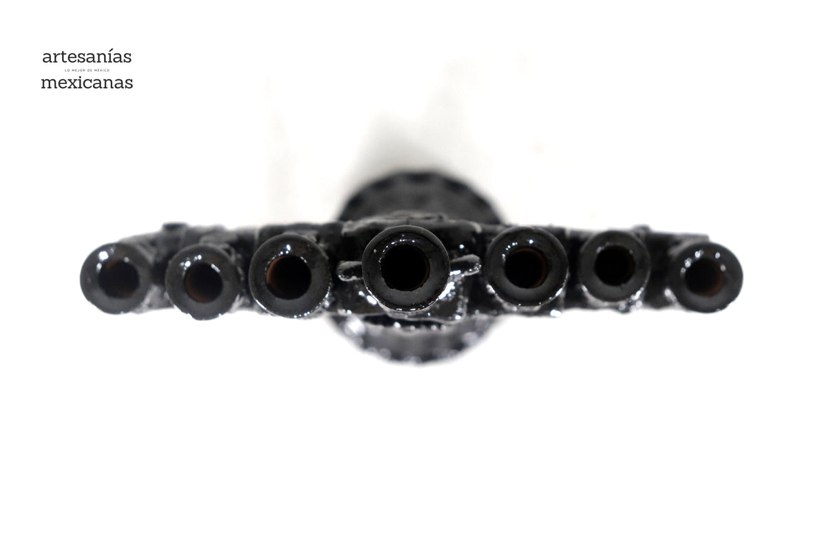 Candelero negro de 7 velas - 25 cm. 10 in.