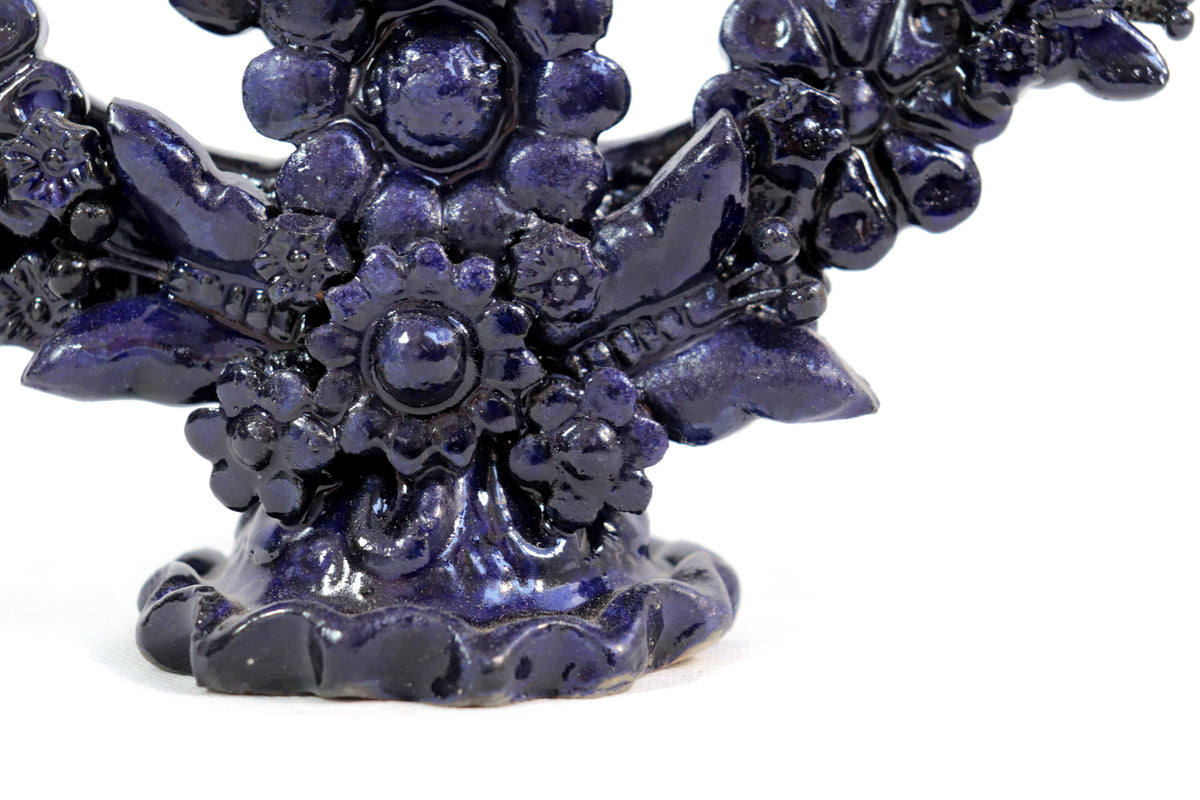 Candelero azul de 5 velas - 26.5 cm. 10.4 in. Candelabros
