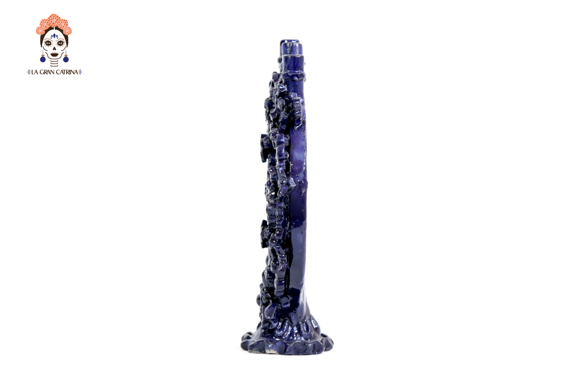 Candelero azul de 5 velas - 26.5 cm. 10.4 in. Candelabros