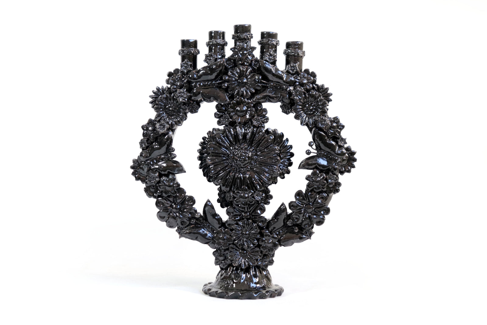 Candelero negro de 5 velas - 26.5 cm. 10.4 in. Candelabros