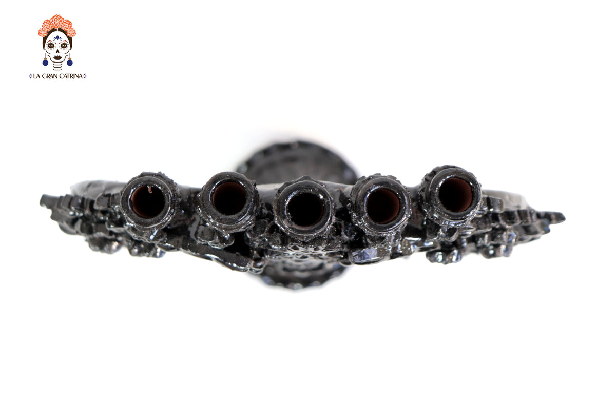 Candelero negro de 5 velas - 26.5 cm. 10.4 in. Candelabros