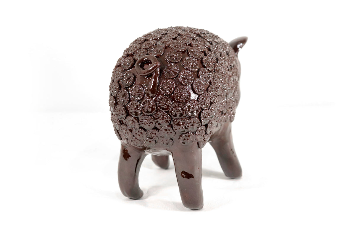 Cochinito - Cerdo de ahorro mediano - Café - 27 cm. 11 in.