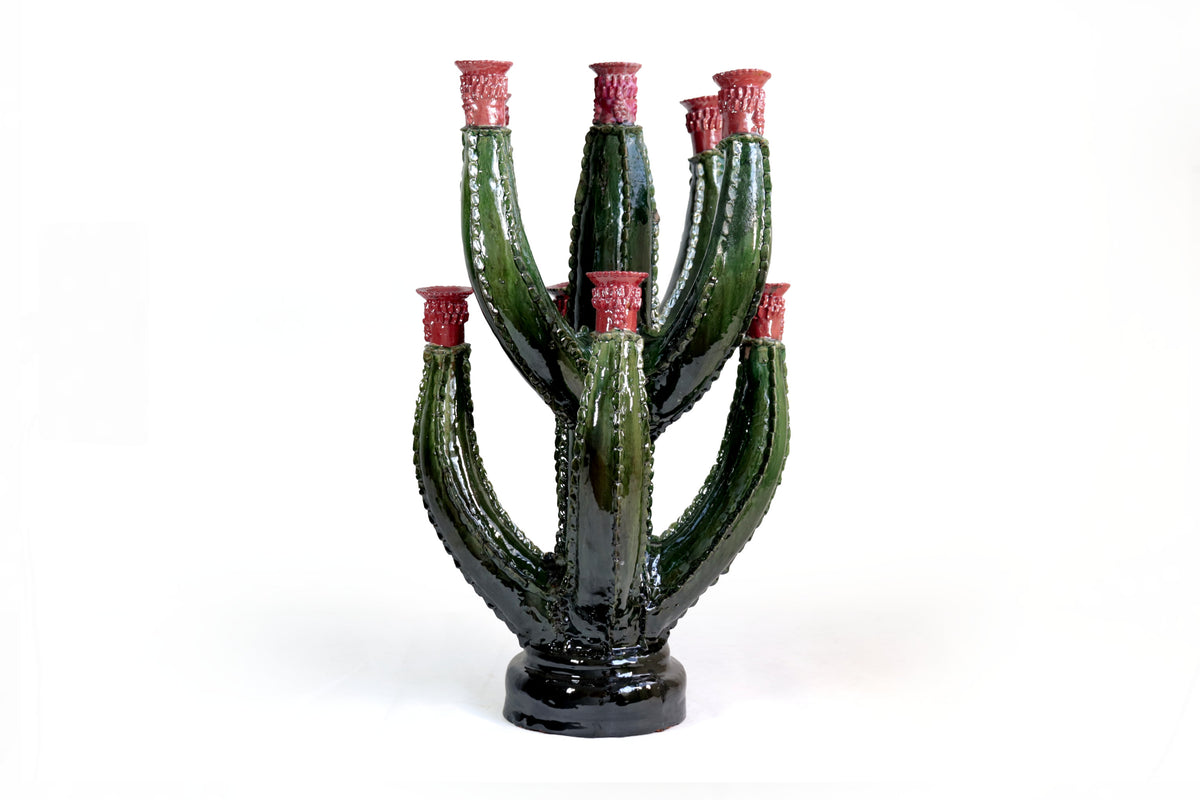Candelero Nopal Verde Oscuro - 60 cm 23.6 in Candelabros