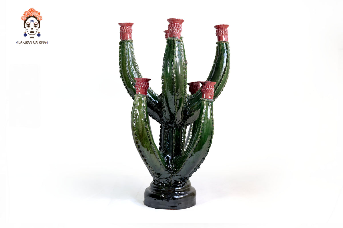 Candelero Nopal Verde Oscuro - 60 cm 23.6 in Candelabros