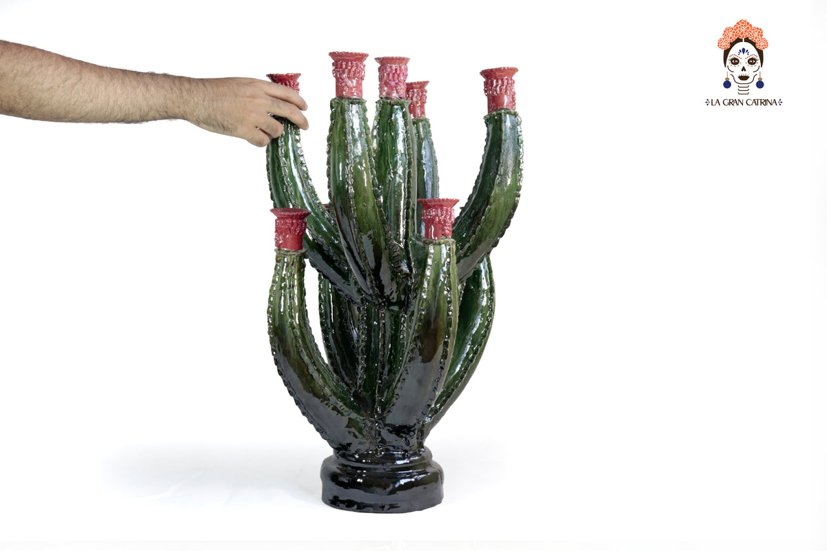 Candelero Nopal Verde Oscuro - 60 cm 23.6 in Candelabros