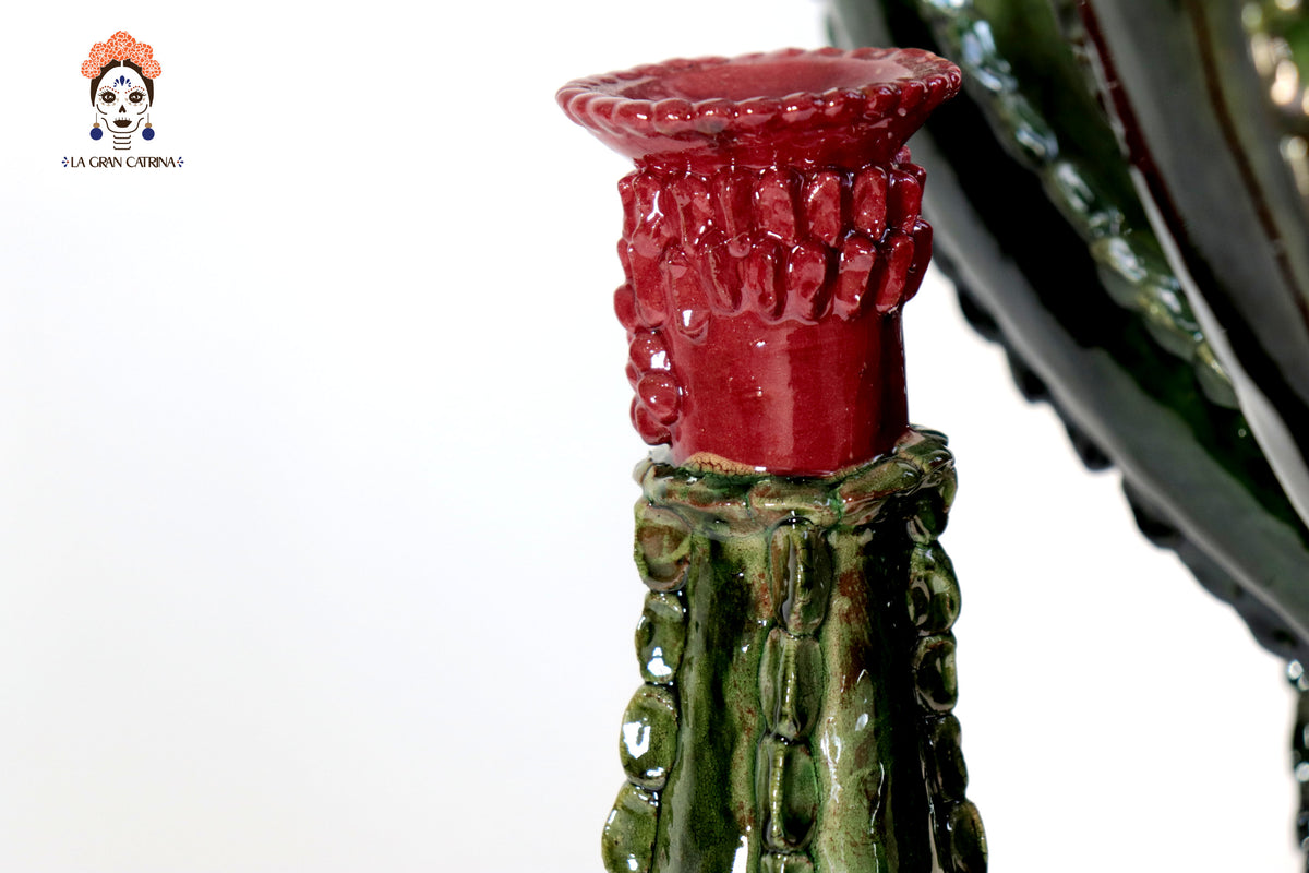 Candelero Nopal Verde Oscuro - 60 cm 23.6 in Candelabros