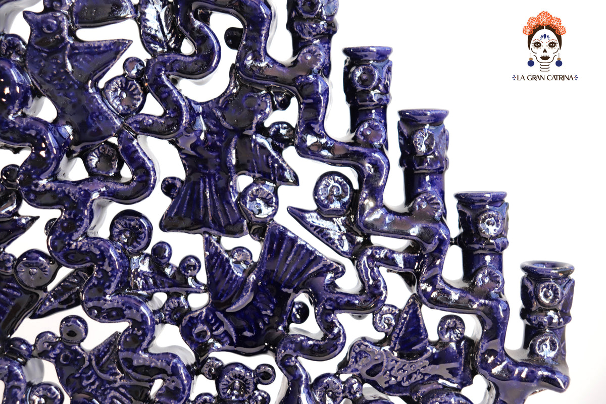 Candelero Azul de 25 velas - 63 cm. 25 in.