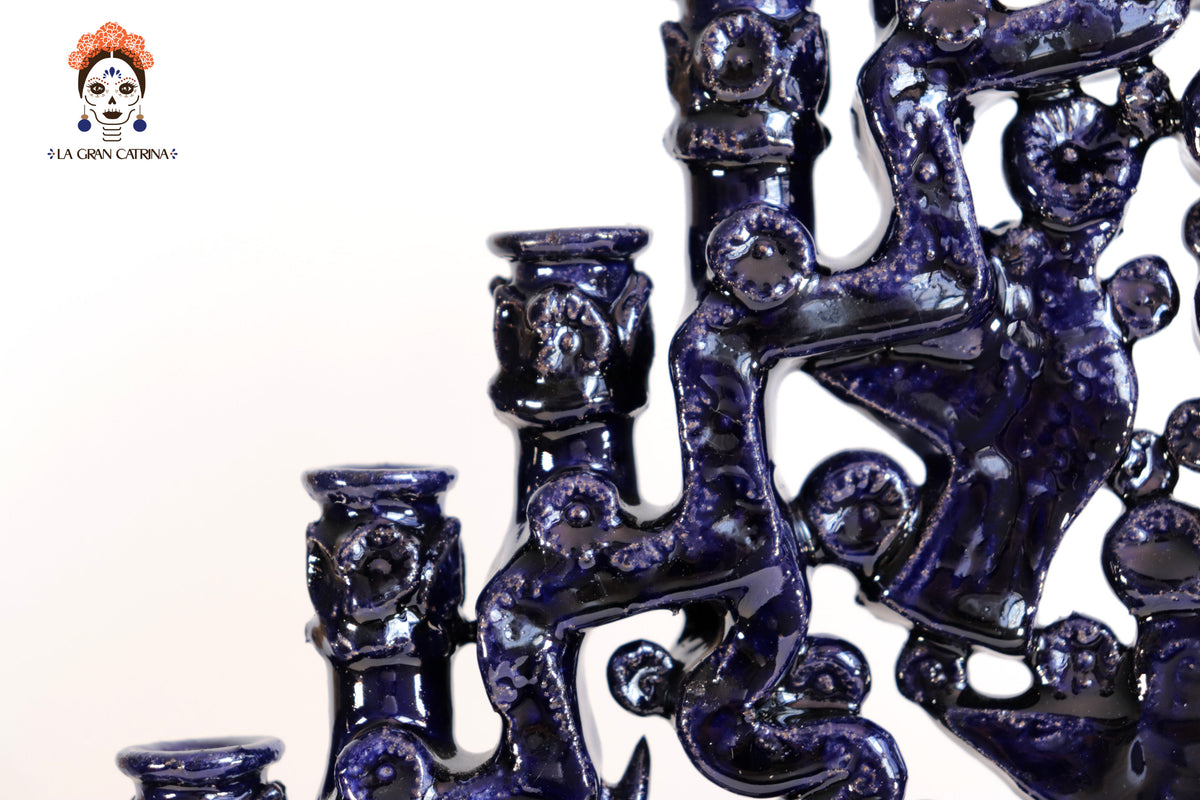Candelero Azul de 25 velas - 63 cm. 25 in.