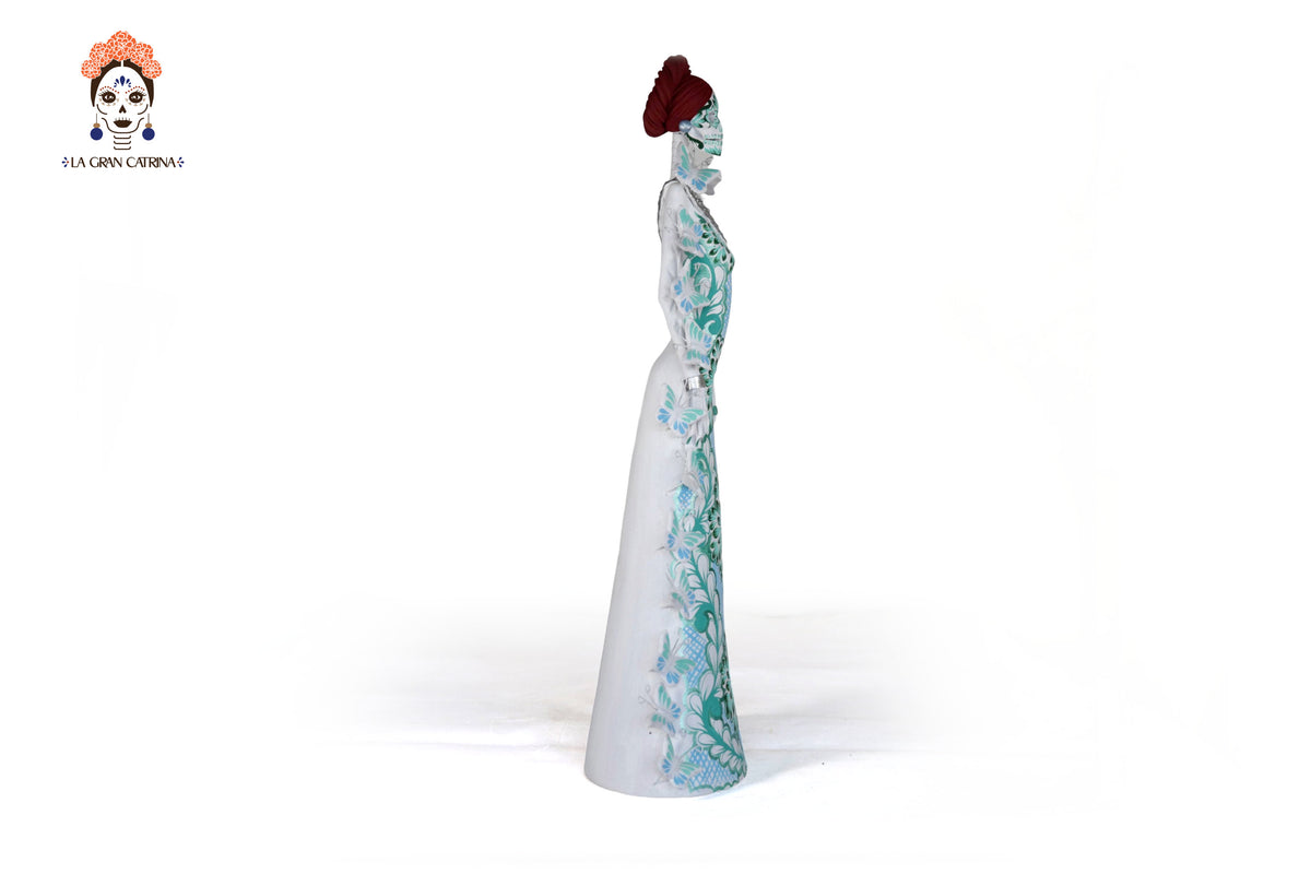 Catrinas hermana blanca con turquesa - 50 cm. 20 in.
