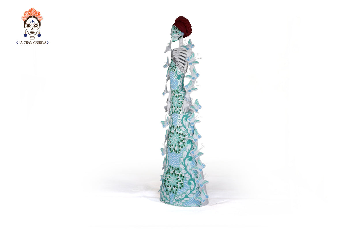 Catrinas hermana blanca con turquesa - 50 cm. 20 in.