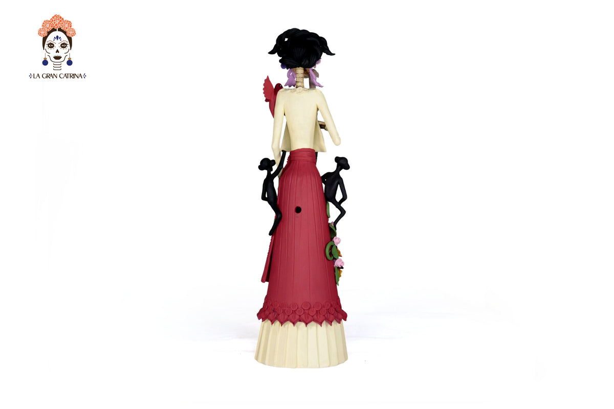 Catrina de Frida Kahlo con chongo - 50 cm. 20 in.