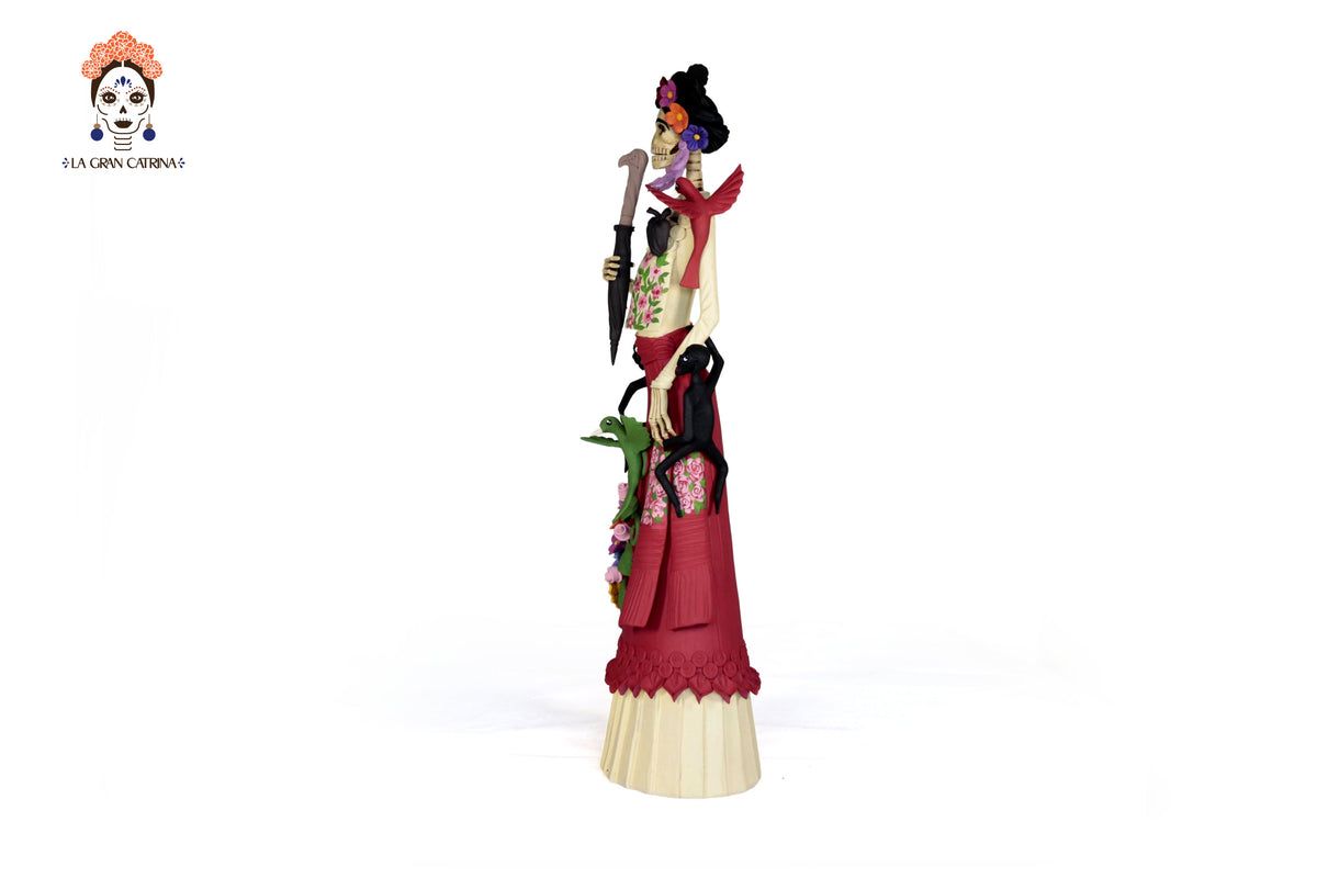 Catrina de Frida Kahlo con chongo - 50 cm. 20 in.