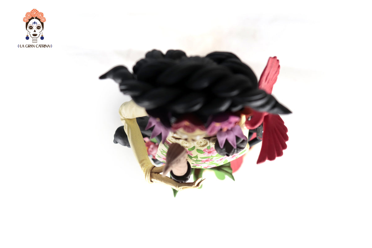 Catrina de Frida Kahlo con chongo - 50 cm. 20 in.