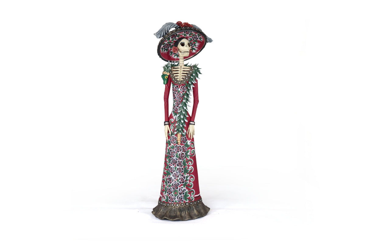 La Frida con la serpiente de vestido rojo - 45 cm. 18 in.