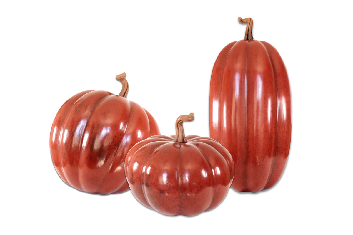 Juego de calabazas rojas grandes Calabaza