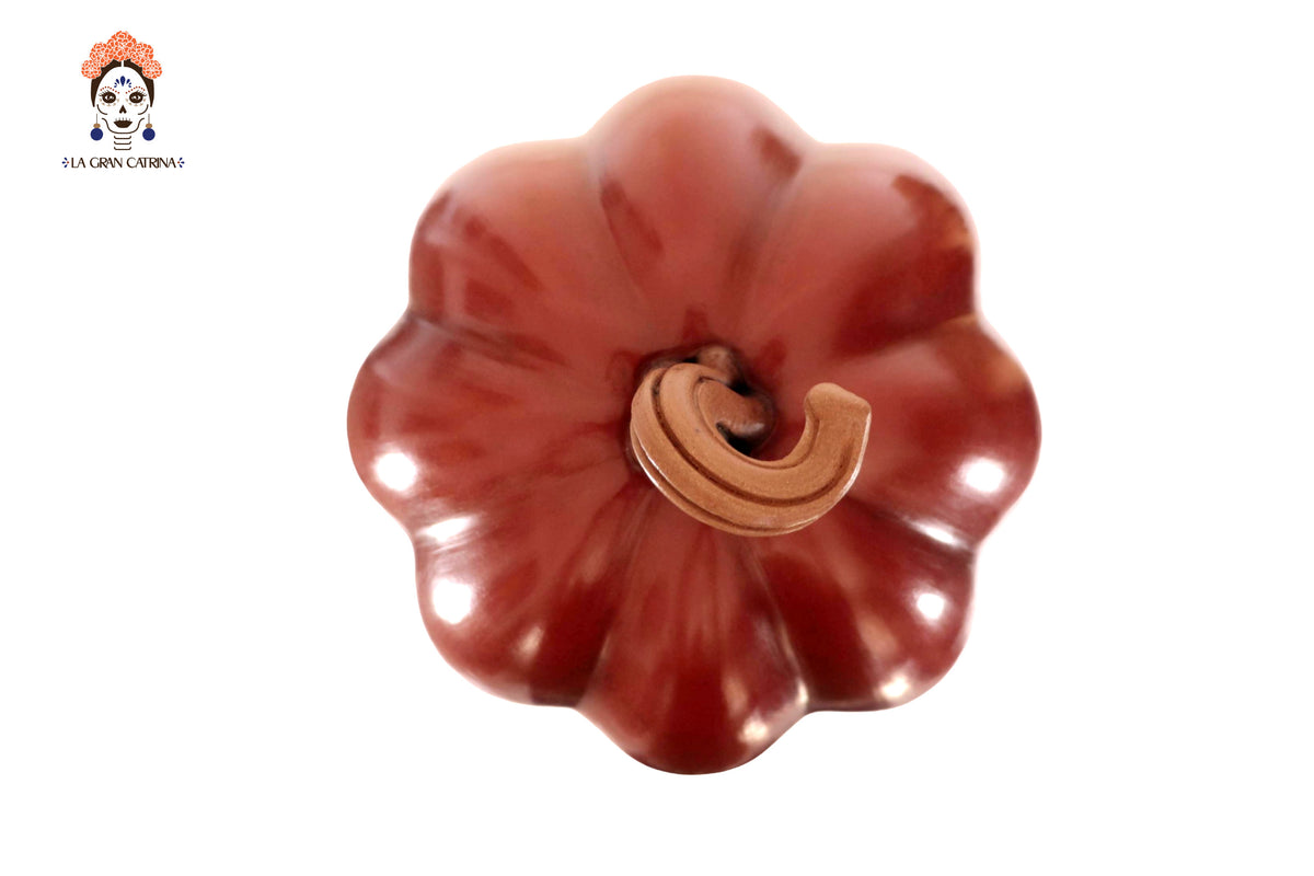 Calabaza roja grande de barro - 67 cm. 26.3 in. Calabaza