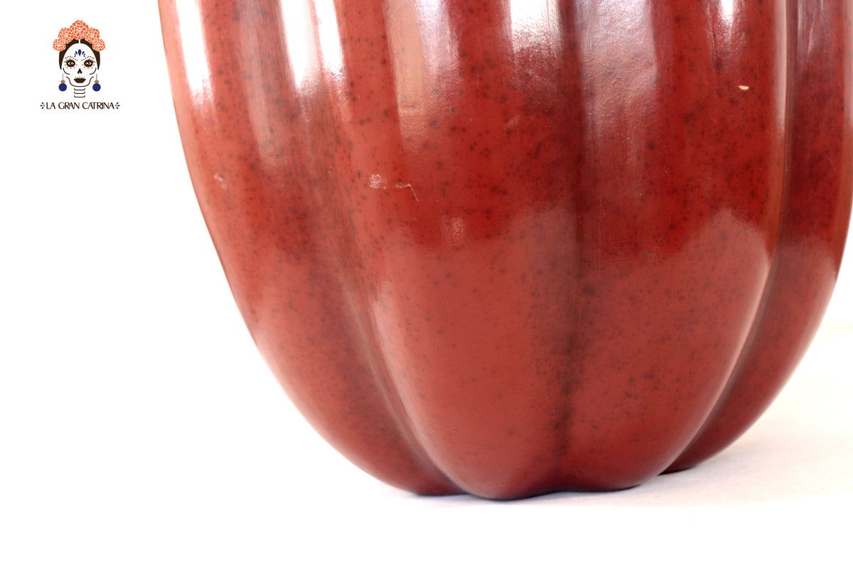 Calabaza roja grande de barro - 67 cm. 26.3 in. Calabaza