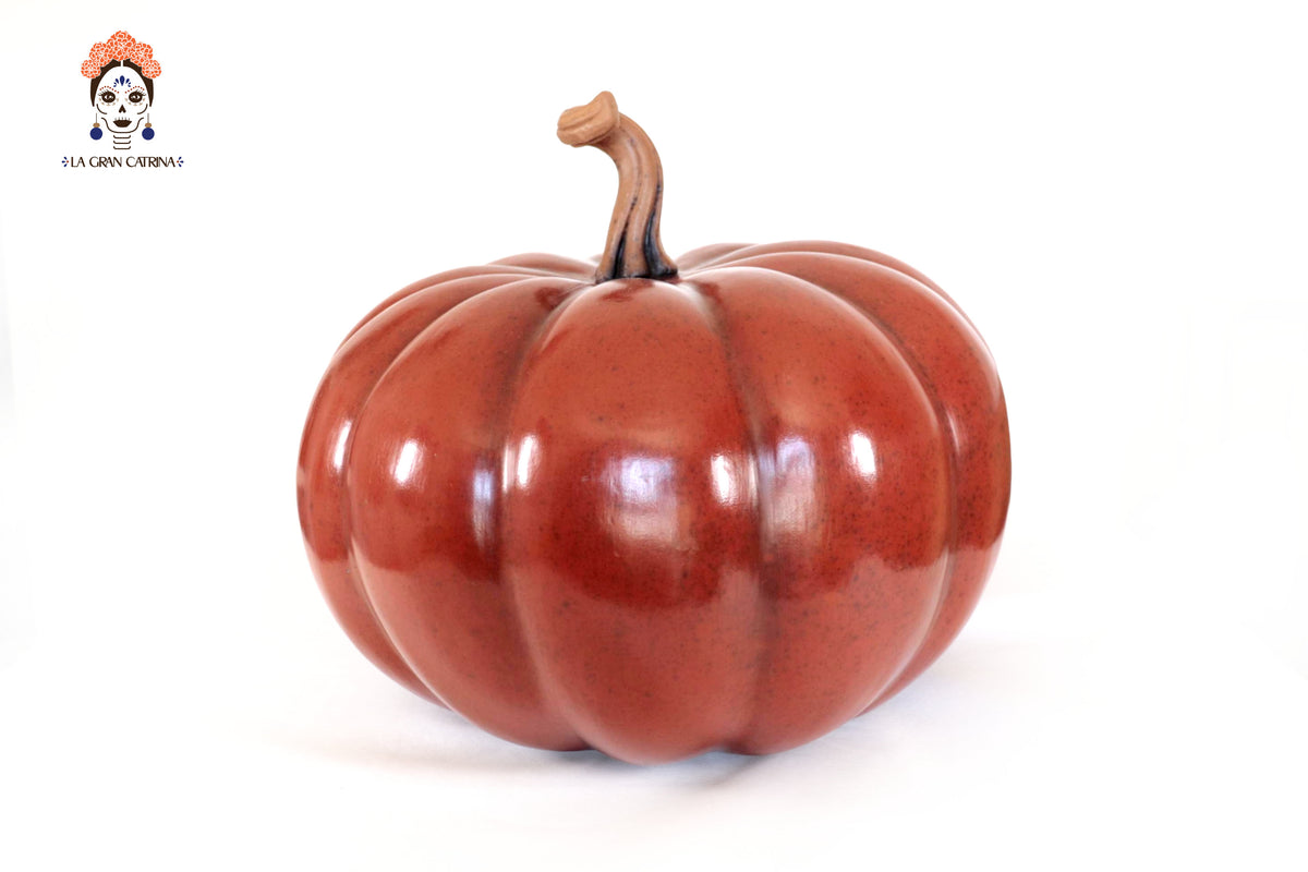 Calabaza verde grande de barro - 37 cm. 14.5 in. Calabaza