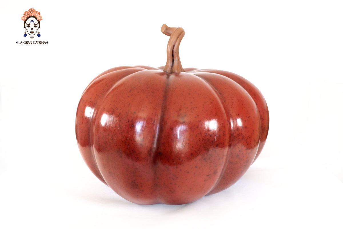 Calabaza verde grande de barro - 37 cm. 14.5 in. Calabaza