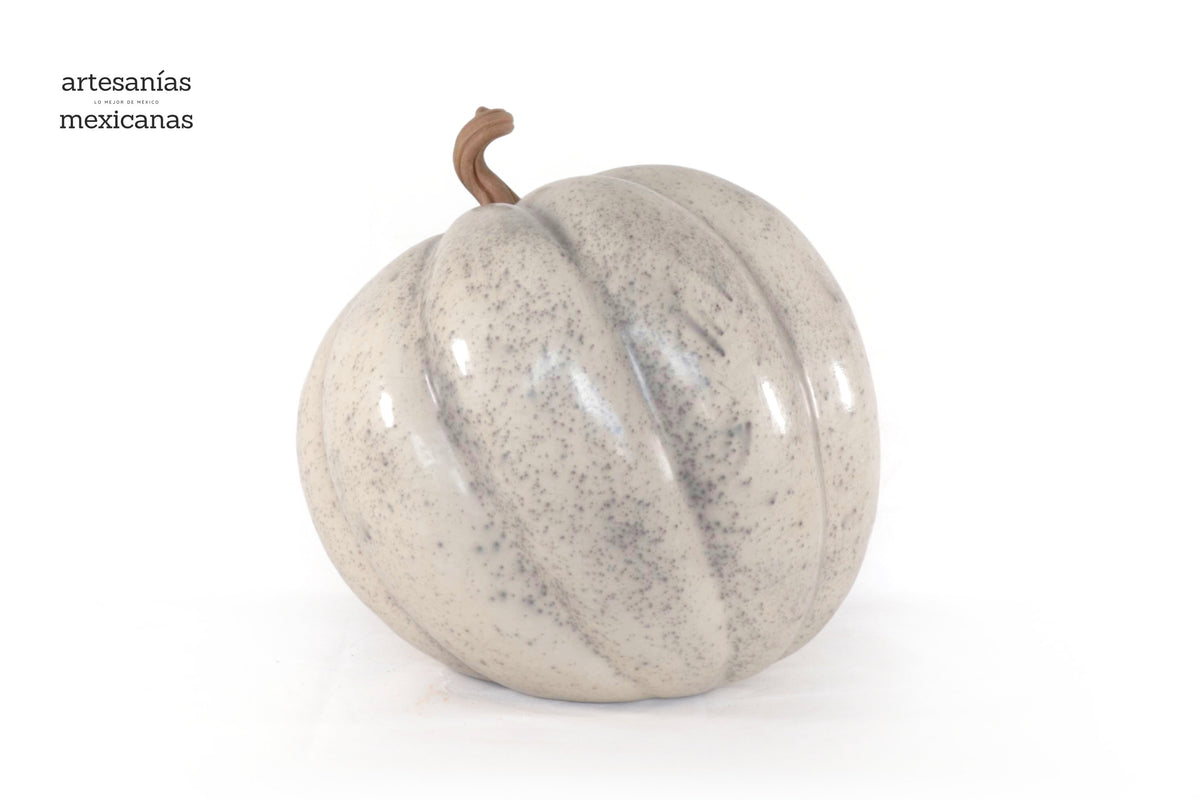Calabaza blanca grande de barro - 41 cm. 16 in