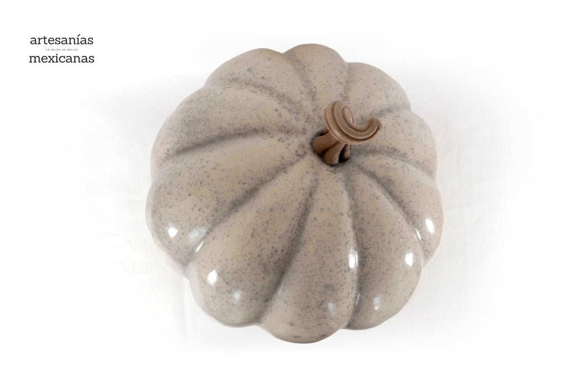 Calabaza blanca grande de barro - 41 cm. 16 in