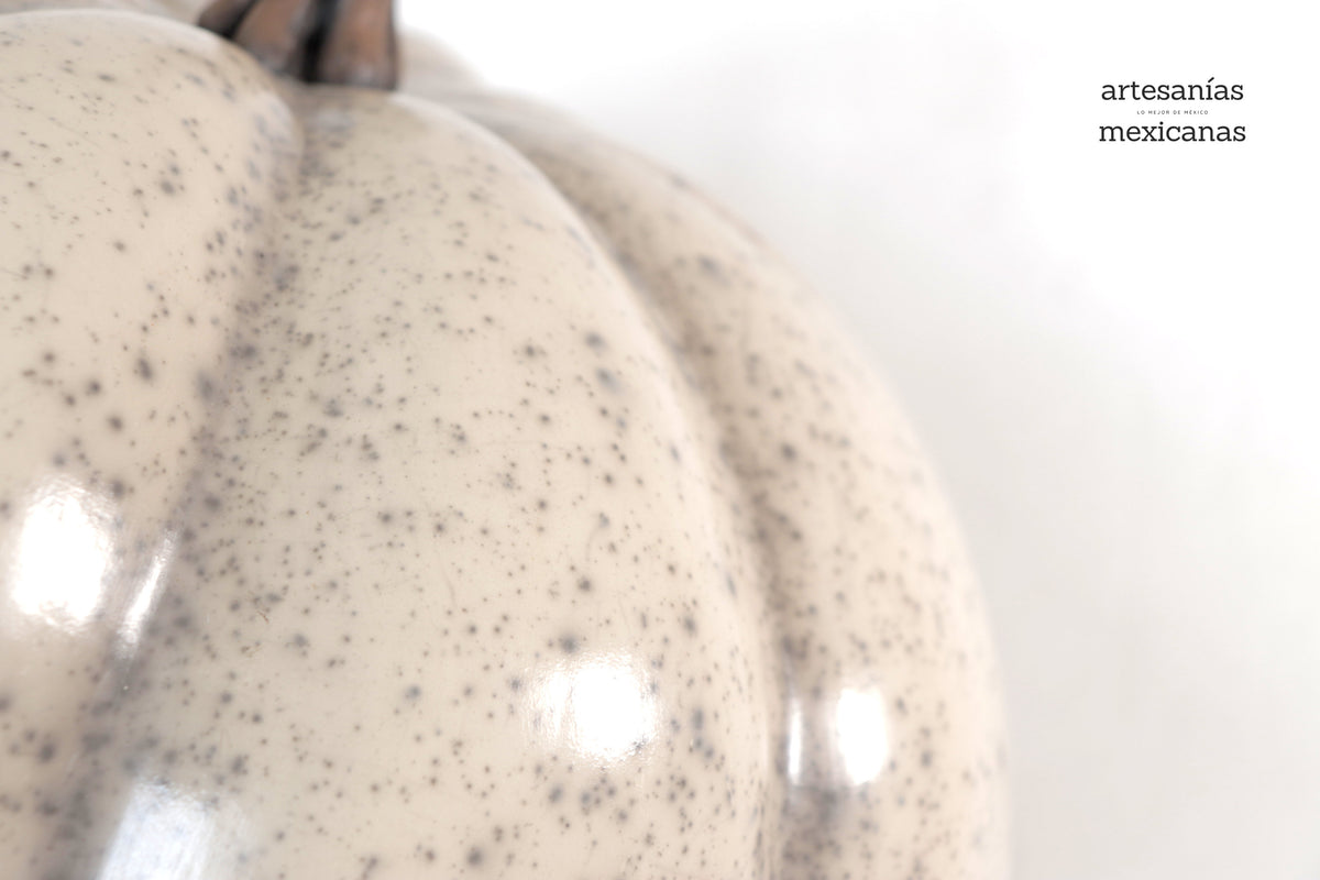 Calabaza blanca grande de barro - 41 cm. 16 in