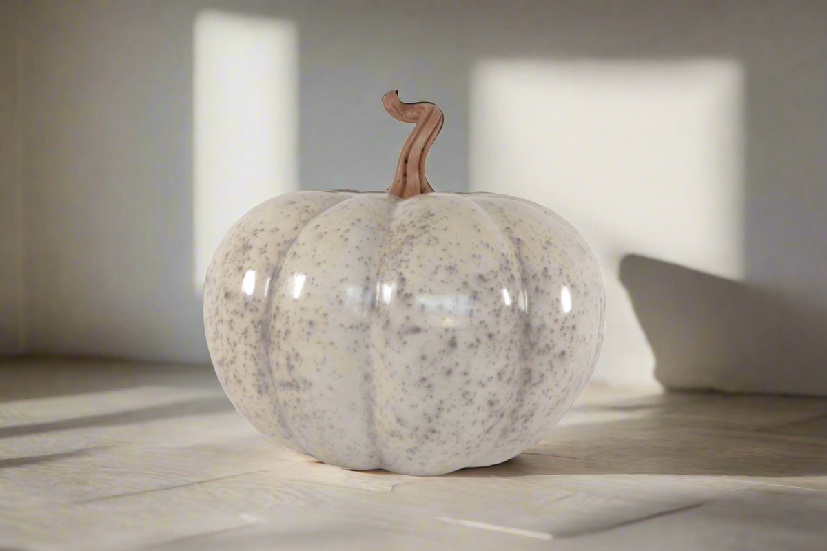 Calabaza blanca grande de barro - 37 cm. 14.5 in