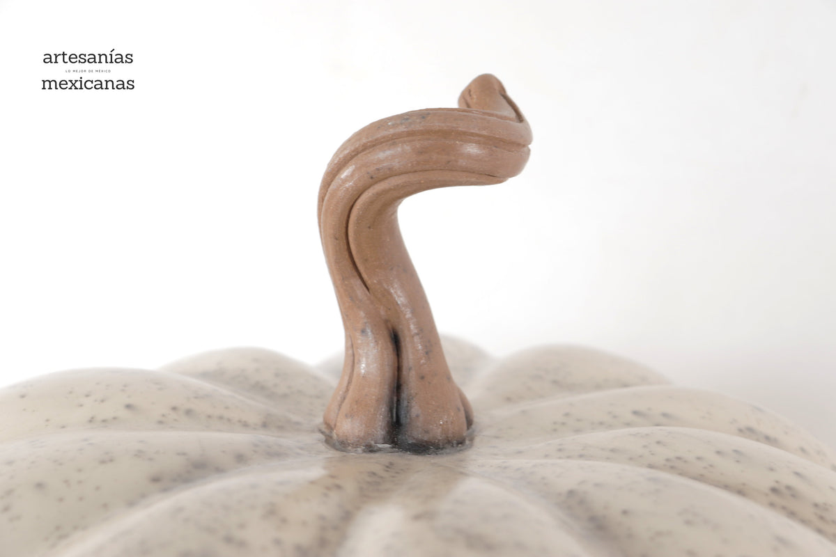 Calabaza blanca grande de barro - 37 cm. 14.5 in