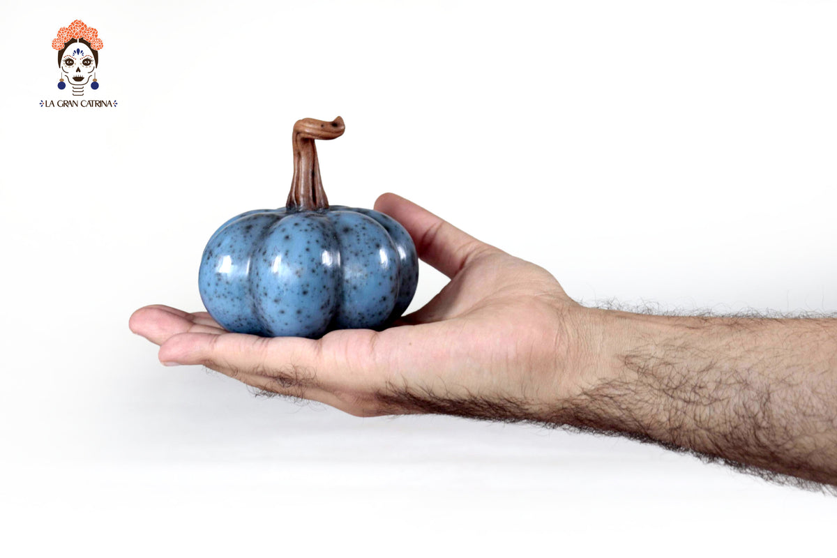 Juego de 3 calabazas azul claro - 25 cm. 9.8 in. Calabaza
