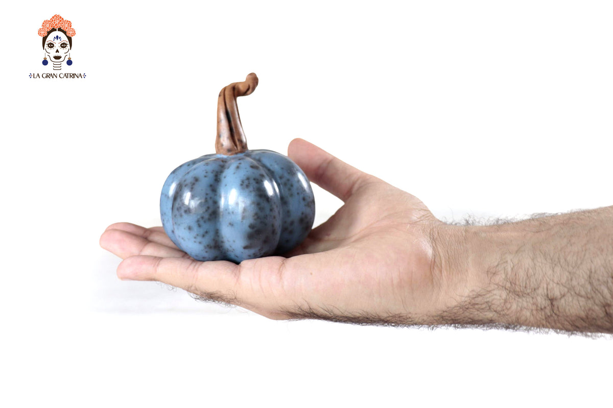 Juego de 3 calabazas azul claro - 25 cm. 9.8 in. Calabaza
