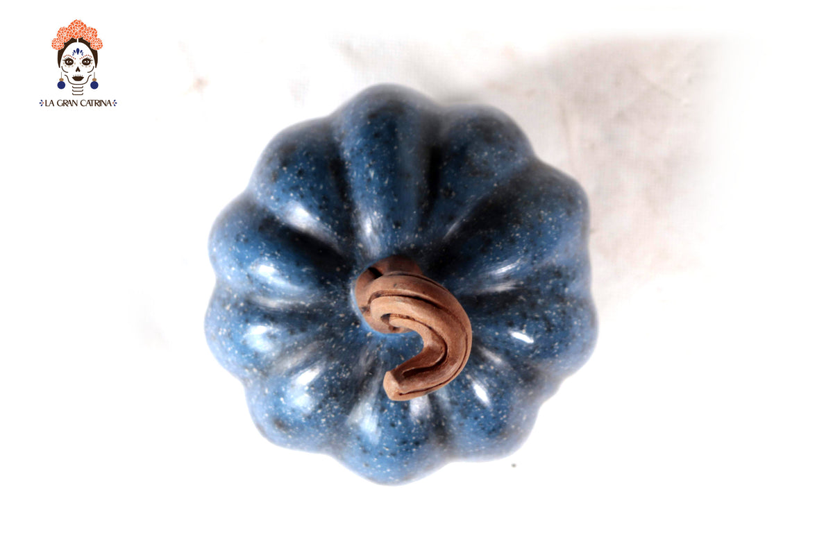 Juego de 3 calabazas azul oscuro - 25 cm. 9.8 in. - En producción Calabaza