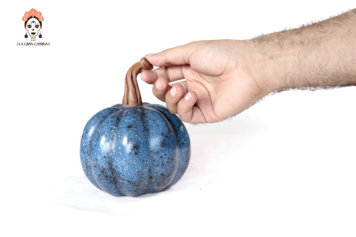 Juego de 3 calabazas azul oscuro - 25 cm. 9.8 in. - En producción Calabaza