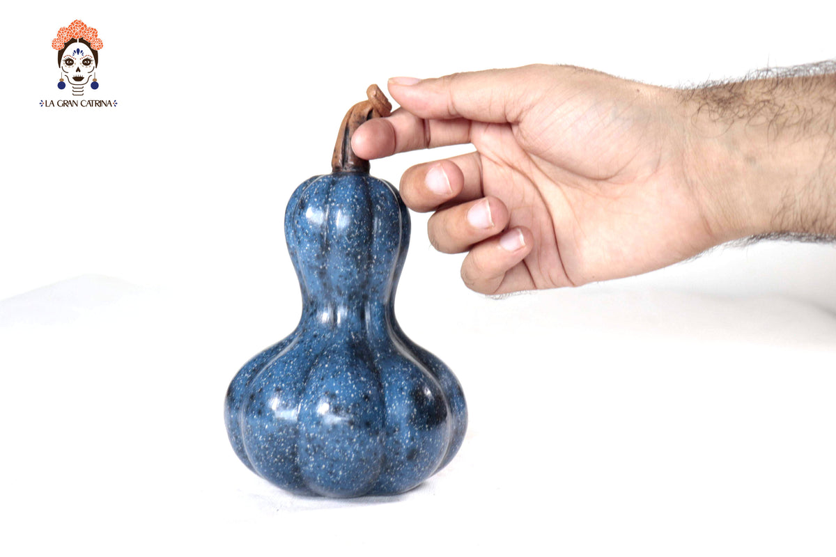Juego de 3 calabazas azul oscuro - 25 cm. 9.8 in. - En producción Calabaza