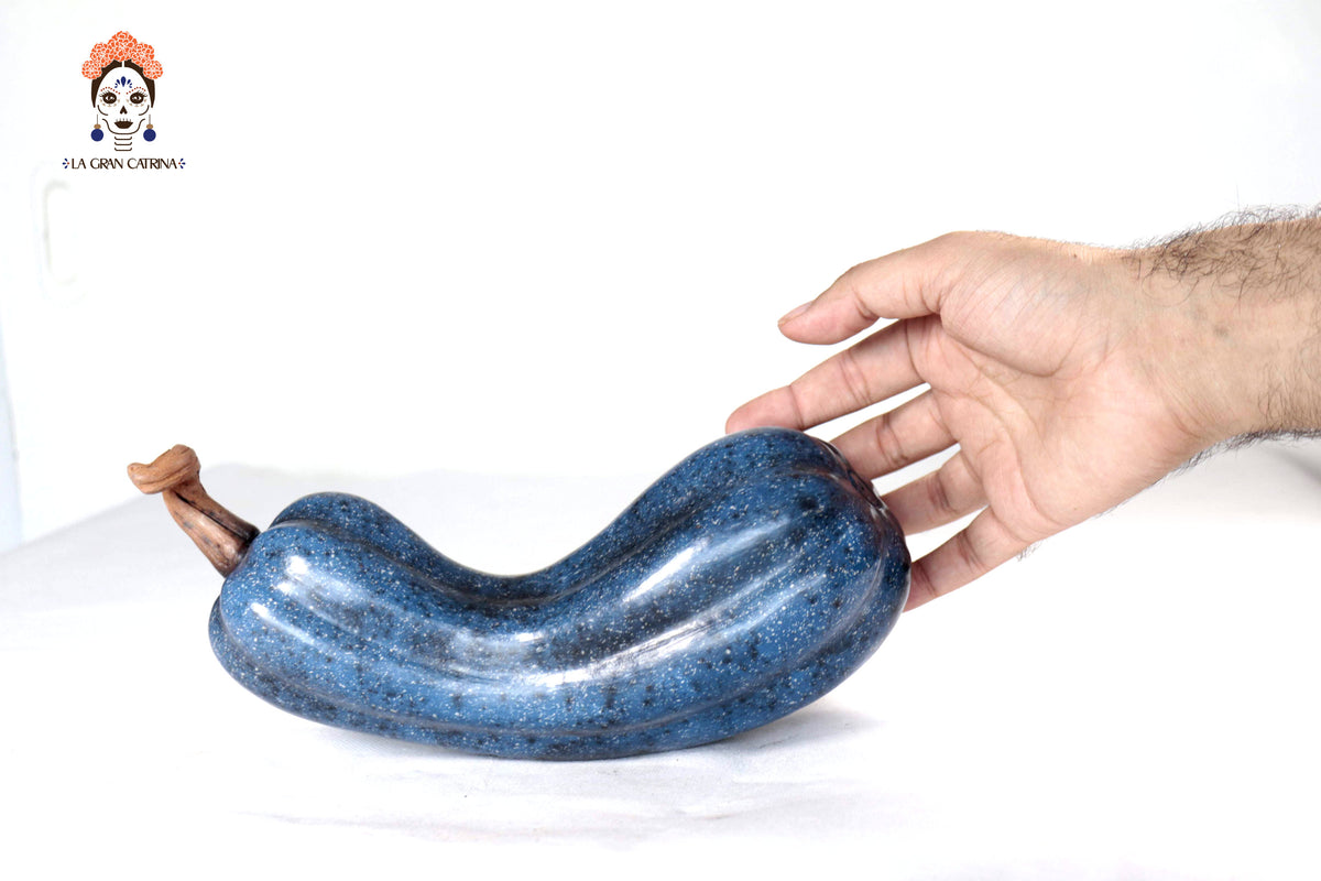 Juego de 3 calabazas azul oscuro - 25 cm. 9.8 in. - En producción Calabaza