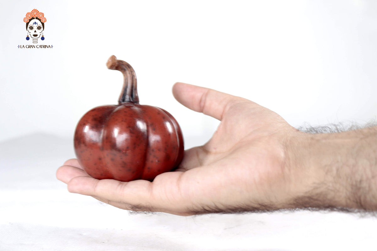 Juego de 3 calabazas rojo obscuro - 25 cm. 9.8 in. Calabaza
